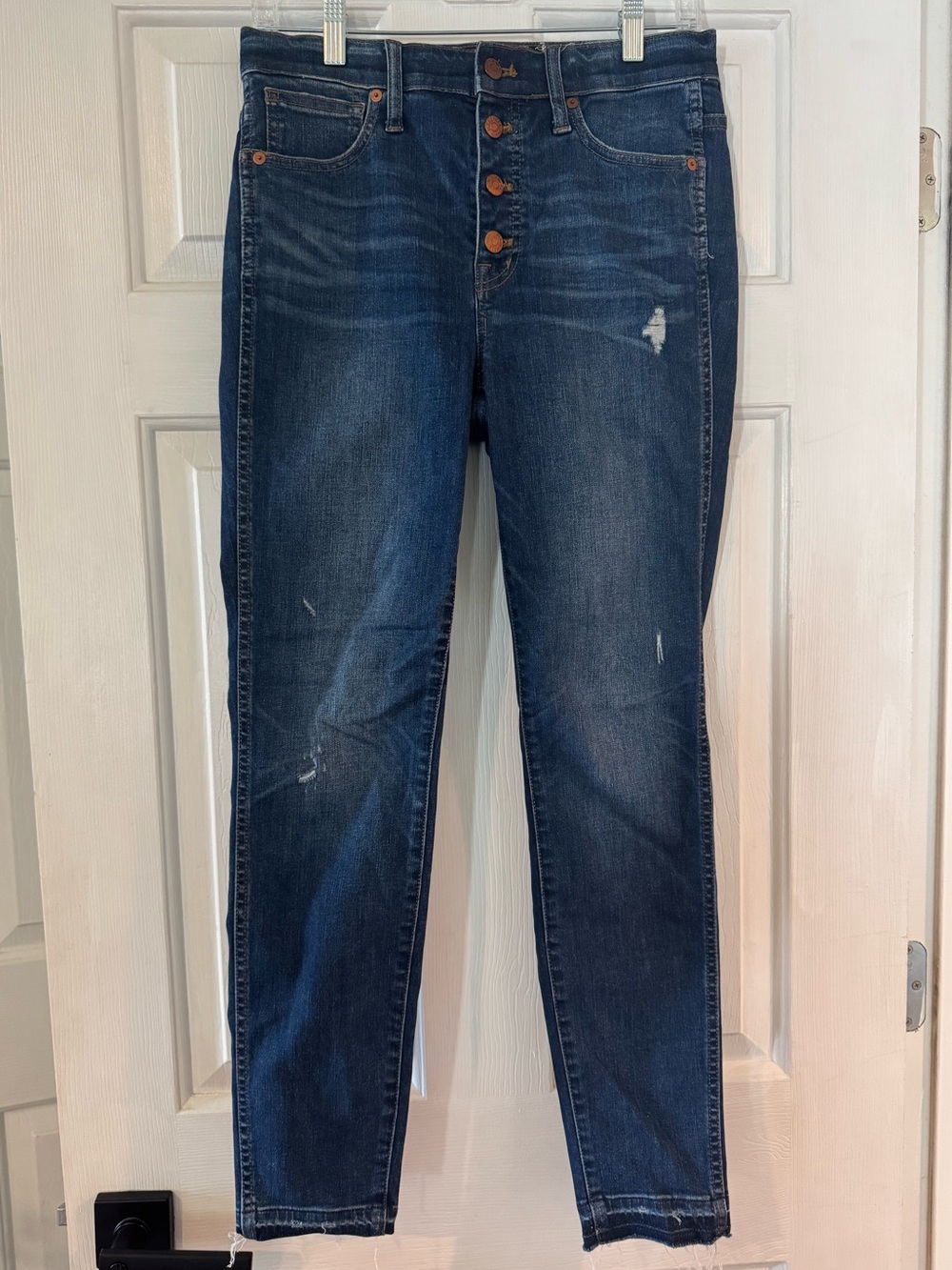 Madewell Dark Blue Button-Fly Skinny Jeans